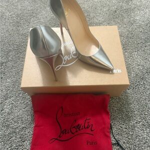 Christian Louboutin Metallic Silver Heels